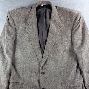Versini Silk Blazer Mens 48 Long Grey Black Textured Two Button Sport Coat